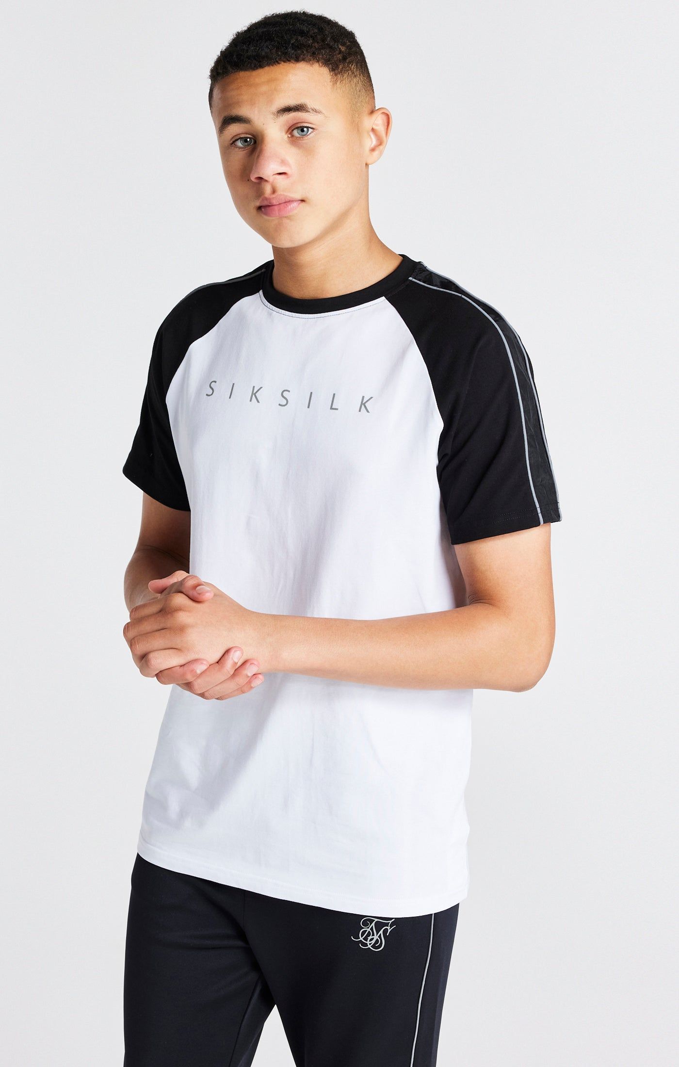 Boys White Raglan T-Shirt sold by Siksilk