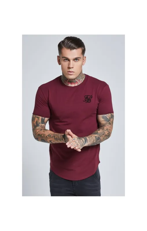 Burgundy Short Sleeve Muscle Fit T-Shirt sold by Siksilk