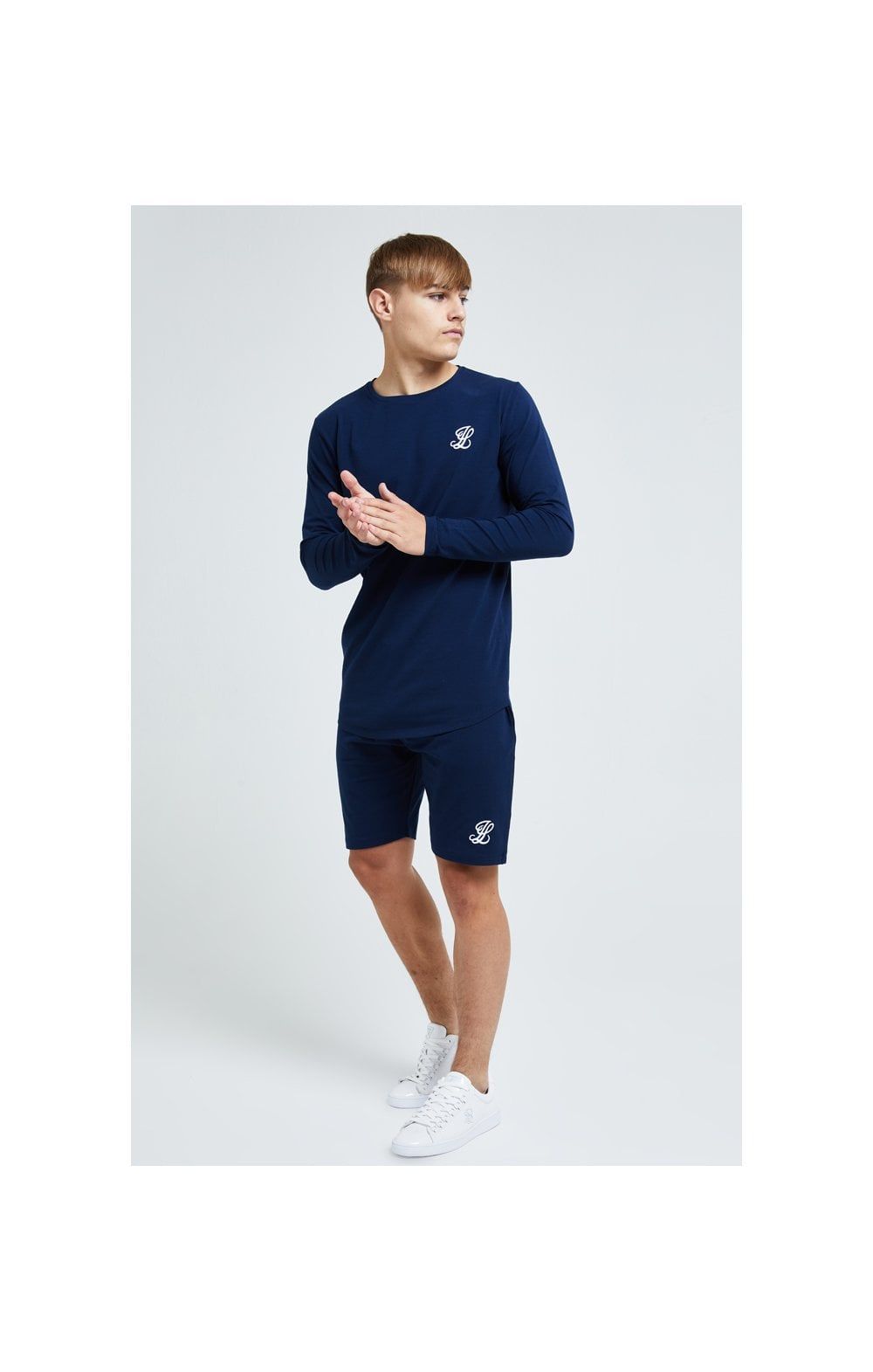Boys Illusive Navy Essentials Long Sleeve T-Shirt sold by Siksilk product image thumbnail 5