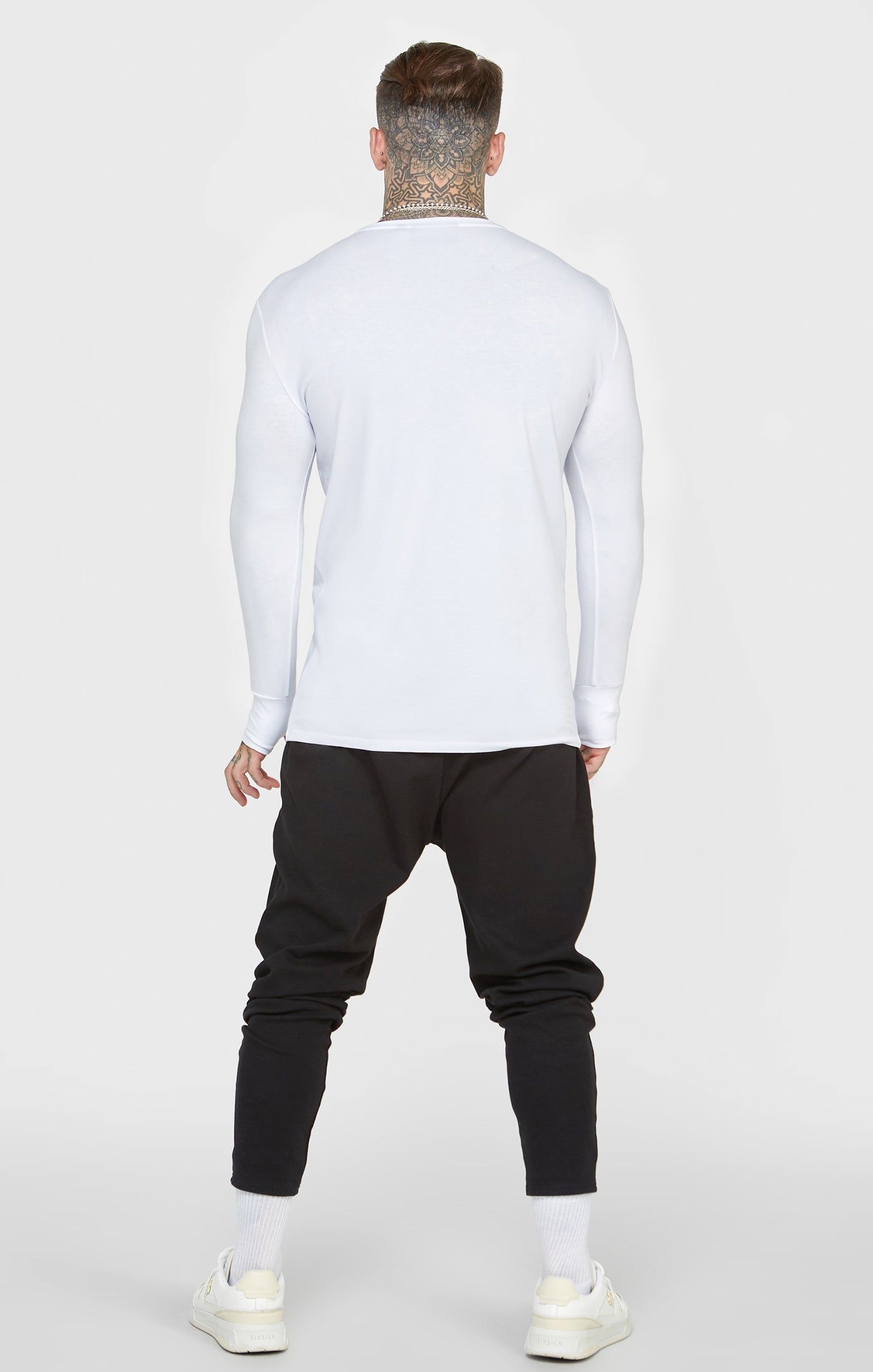 White Long Sleeve Muscle Fit T-Shirt sold by Siksilk product image thumbnail 5