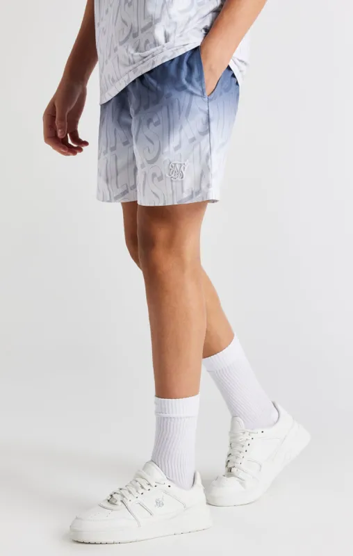 Boys Navy Branded Fade Swim Short sold by Siksilk