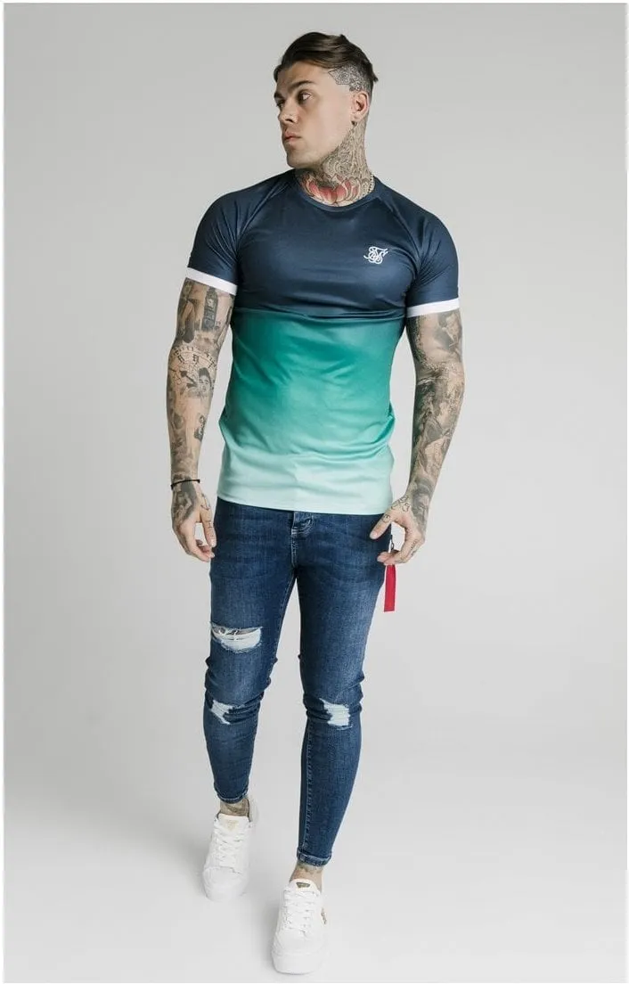 SikSilk S/S Straight Hem Fade Tech Tee - Navy Pacific Fade sold by Siksilk product image thumbnail 3