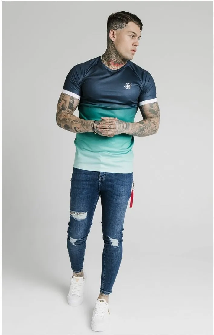 SikSilk S/S Straight Hem Fade Tech Tee - Navy Pacific Fade sold by Siksilk product image thumbnail 5