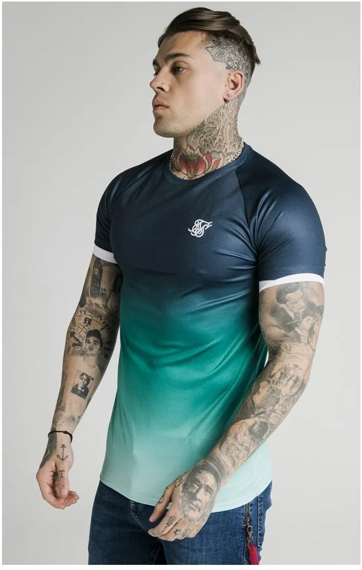SikSilk S/S Straight Hem Fade Tech Tee - Navy Pacific Fade sold by Siksilk product image thumbnail 2