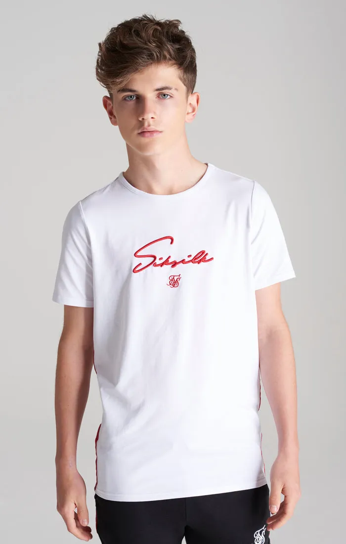 Boys White Taped T-Shirt sold by Siksilk