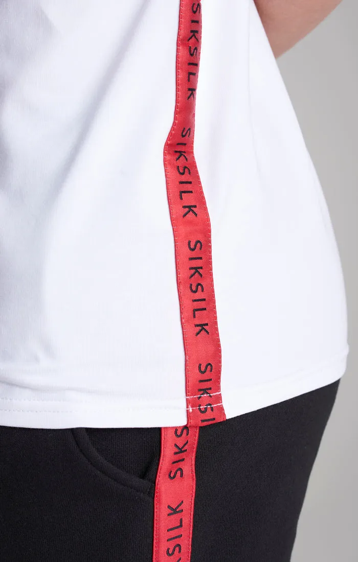Boys White Taped T-Shirt sold by Siksilk product image thumbnail 2