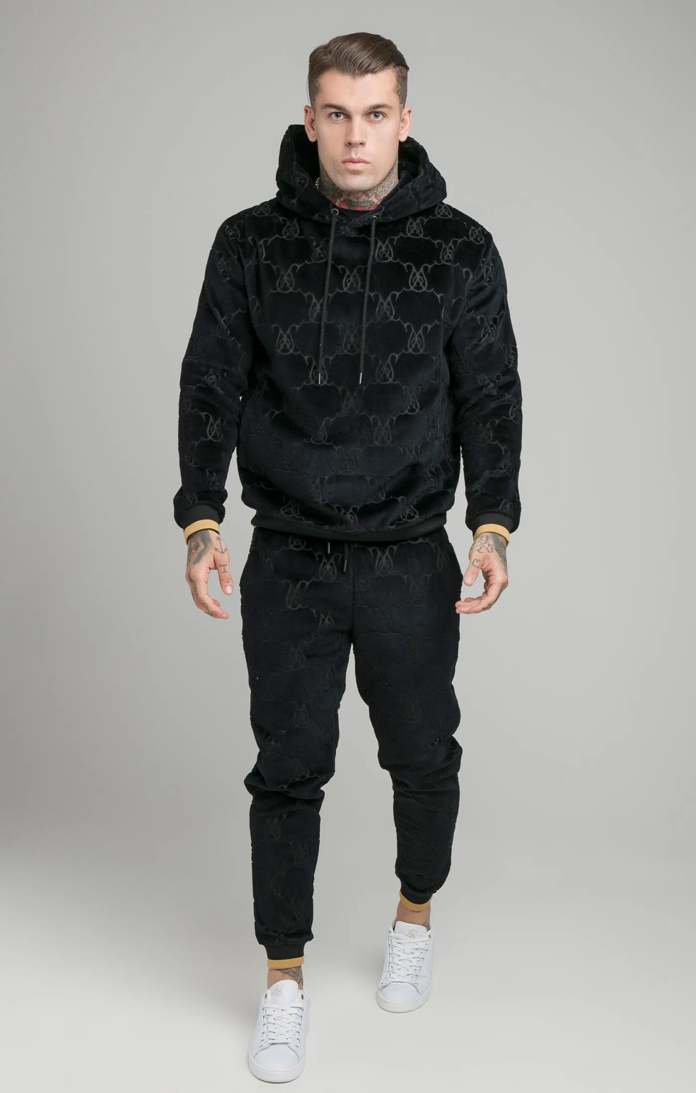 Black Devore Velvet Overhead Hoodie sold by Siksilk product image thumbnail 3