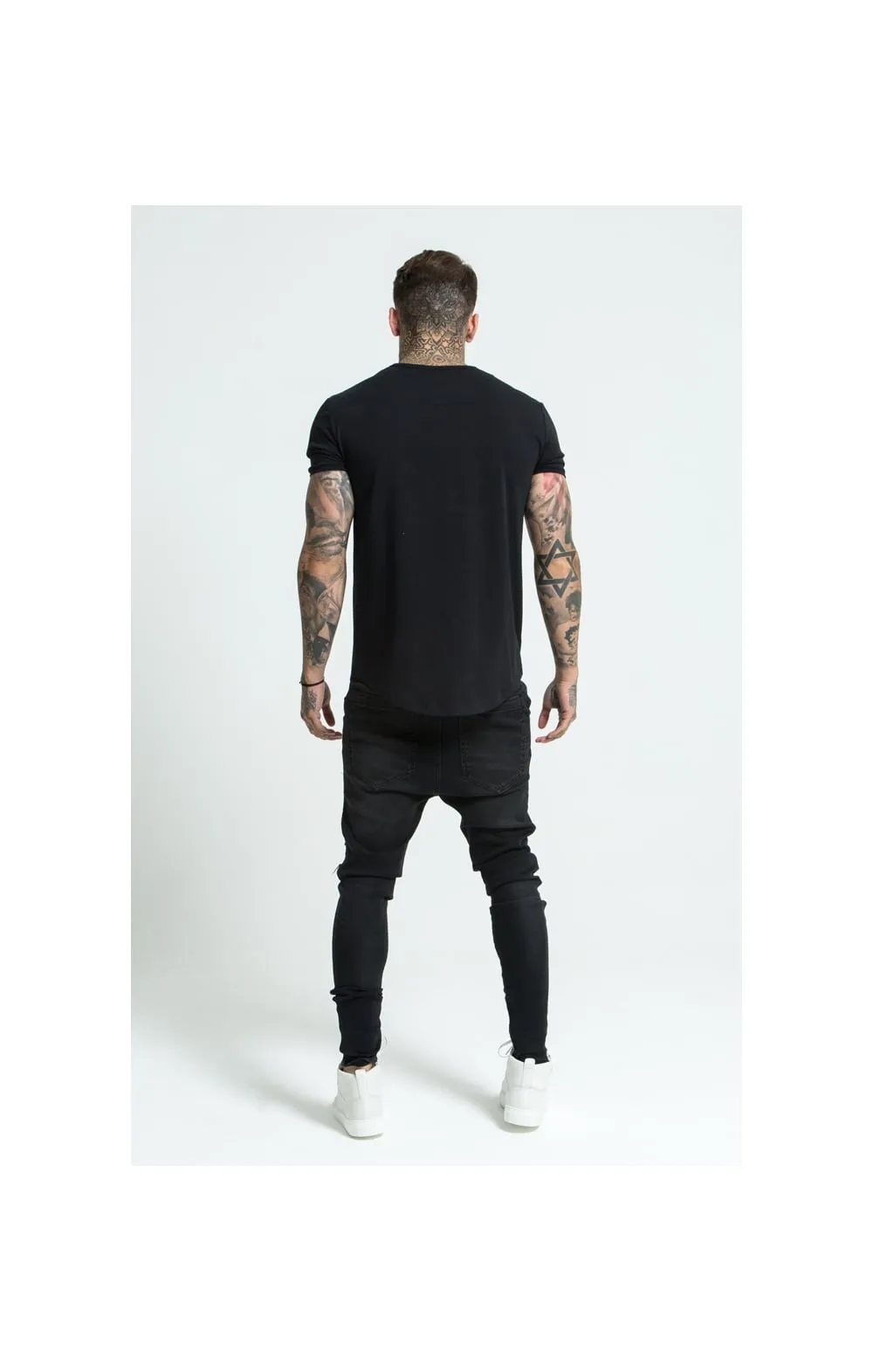 Black Short Sleeve Muscle Fit T-Shirt sold by Siksilk product image thumbnail 4