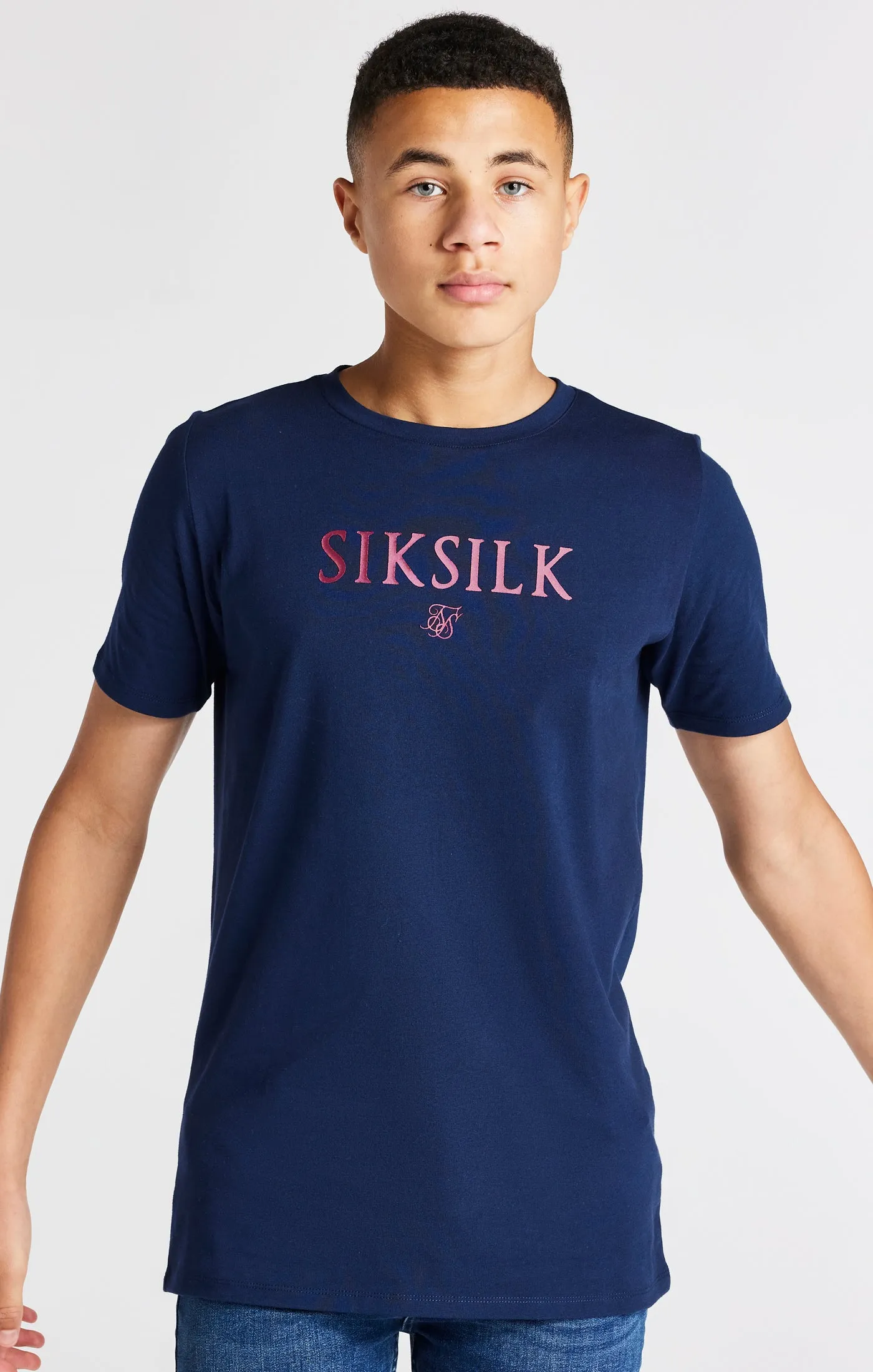 Boys Navy Branded Tee sold by Siksilk