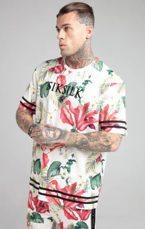 Ecru Tropical Oversized T-Shirt sold by Siksilk