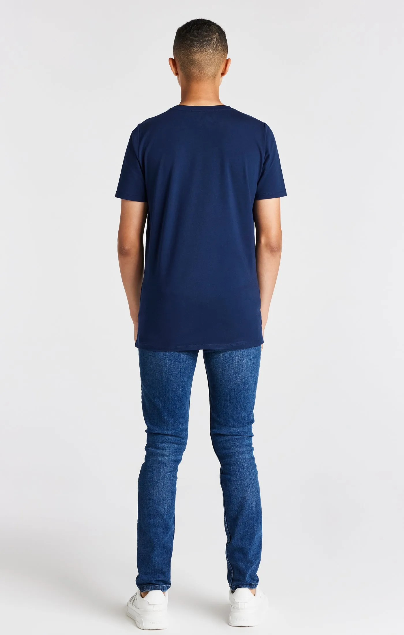 Boys Navy Branded Tee sold by Siksilk product image thumbnail 5