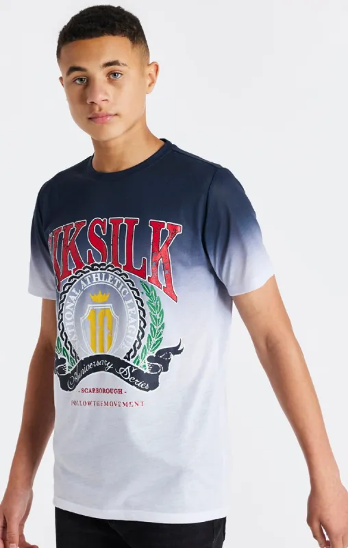 Boys Navy Varsity Fade T-Shirt sold by Siksilk