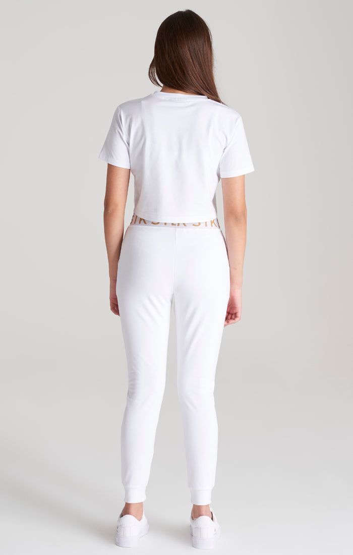 Girls White Logo Cropped T-Shirt sold by Siksilk product image thumbnail 6