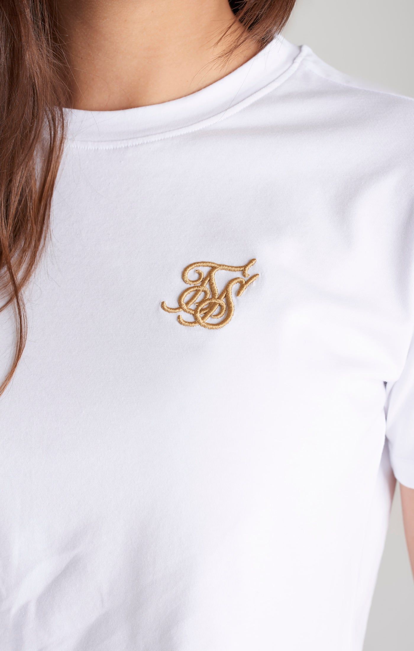 Girls White Logo Cropped T-Shirt sold by Siksilk product image thumbnail 3