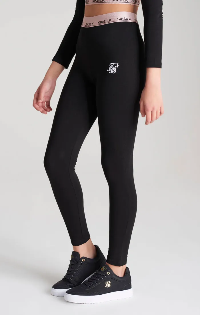 Girls Black Taped Legging sold by Siksilk