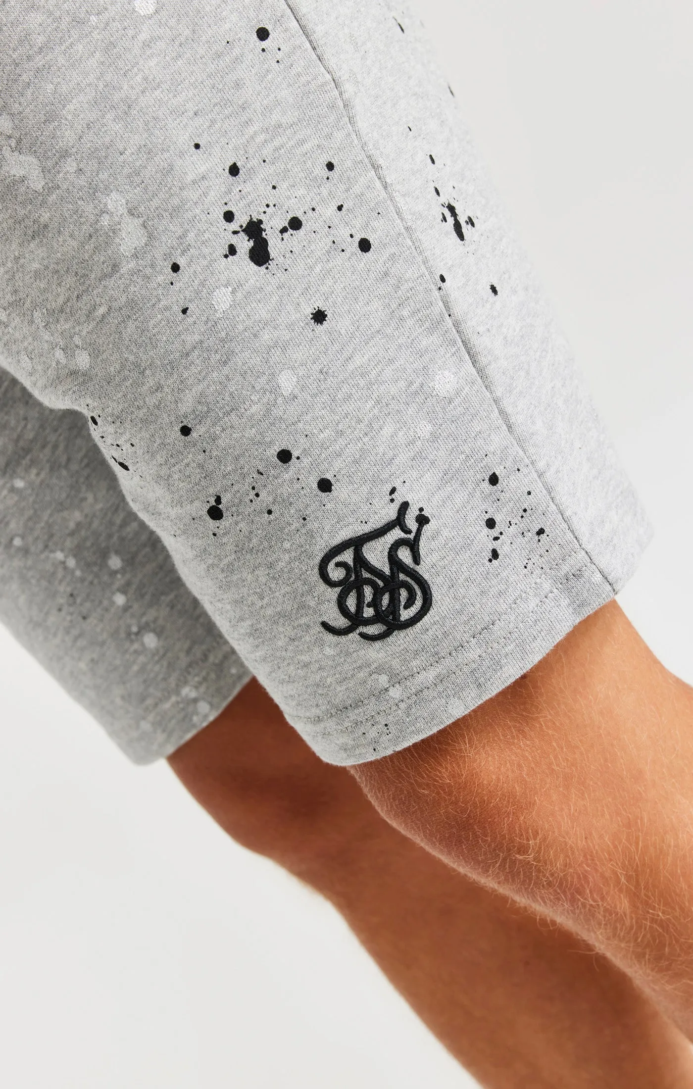 SikSilk Paint Splatter Shorts - Grey Marl sold by Siksilk product image thumbnail 4