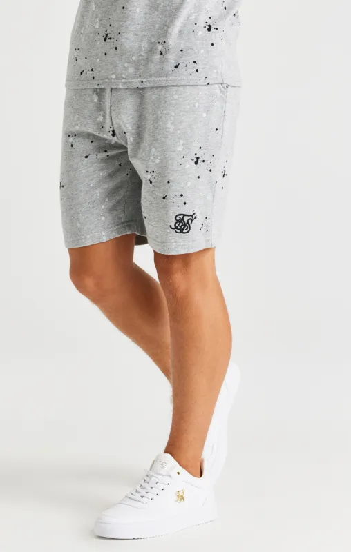 SikSilk Paint Splatter Shorts - Grey Marl sold by Siksilk