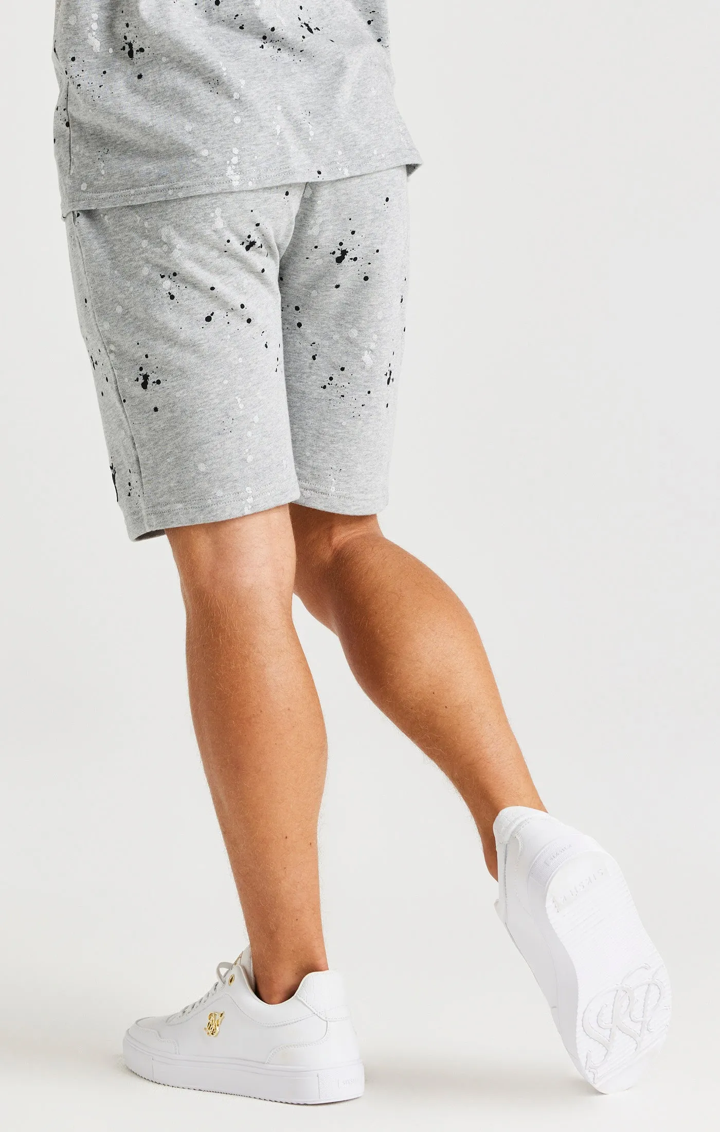 SikSilk Paint Splatter Shorts - Grey Marl sold by Siksilk product image thumbnail 3