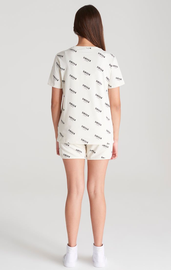 Girls Ecru Signature Boyfriend T-Shirt sold by Siksilk product image thumbnail 5