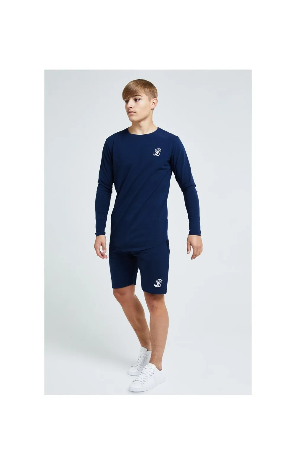 Boys Illusive Navy Essentials Long Sleeve T-Shirt sold by Siksilk product image thumbnail 4