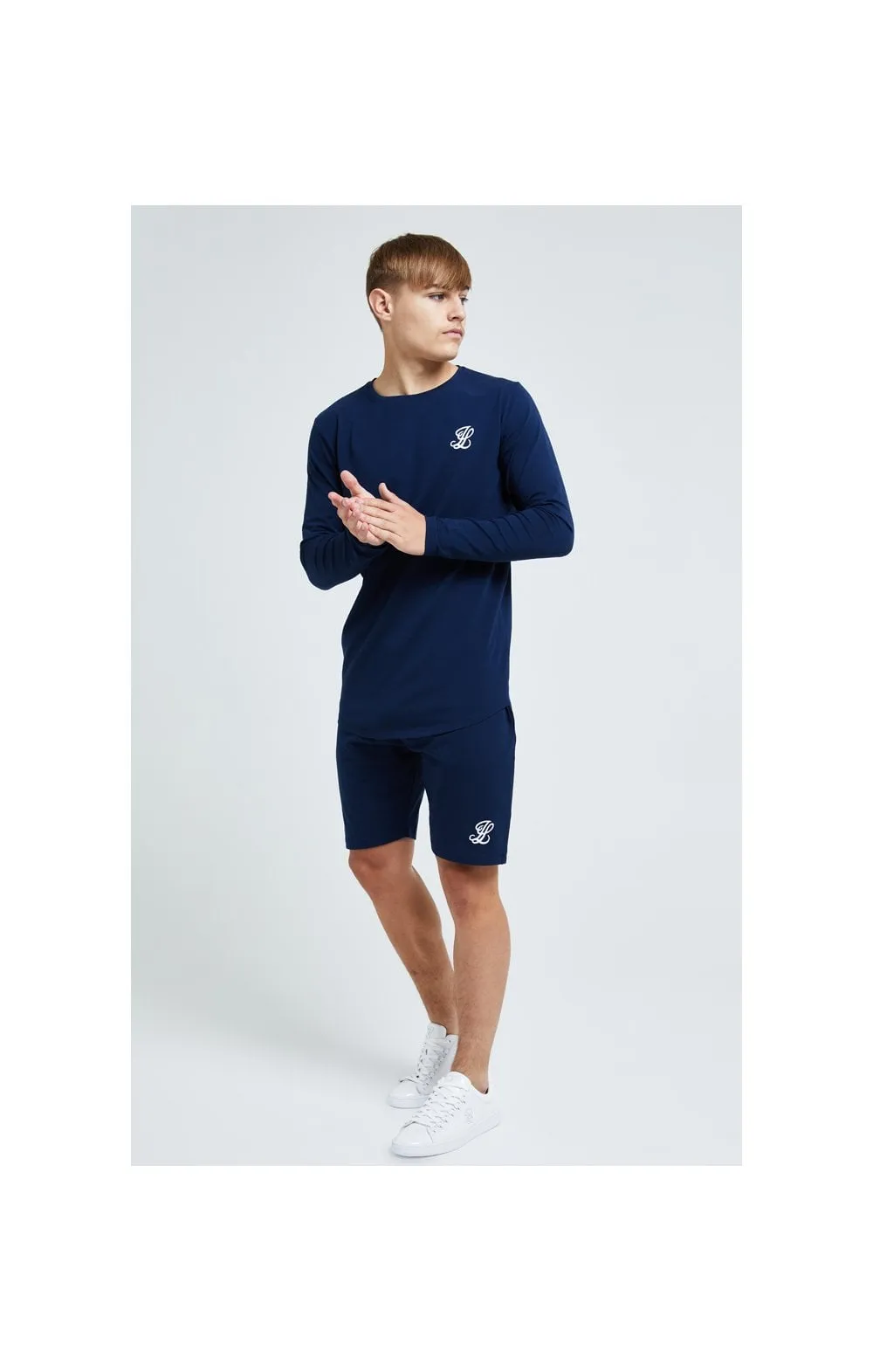 Boys Illusive Navy Essentials Long Sleeve T-Shirt sold by Siksilk product image thumbnail 5