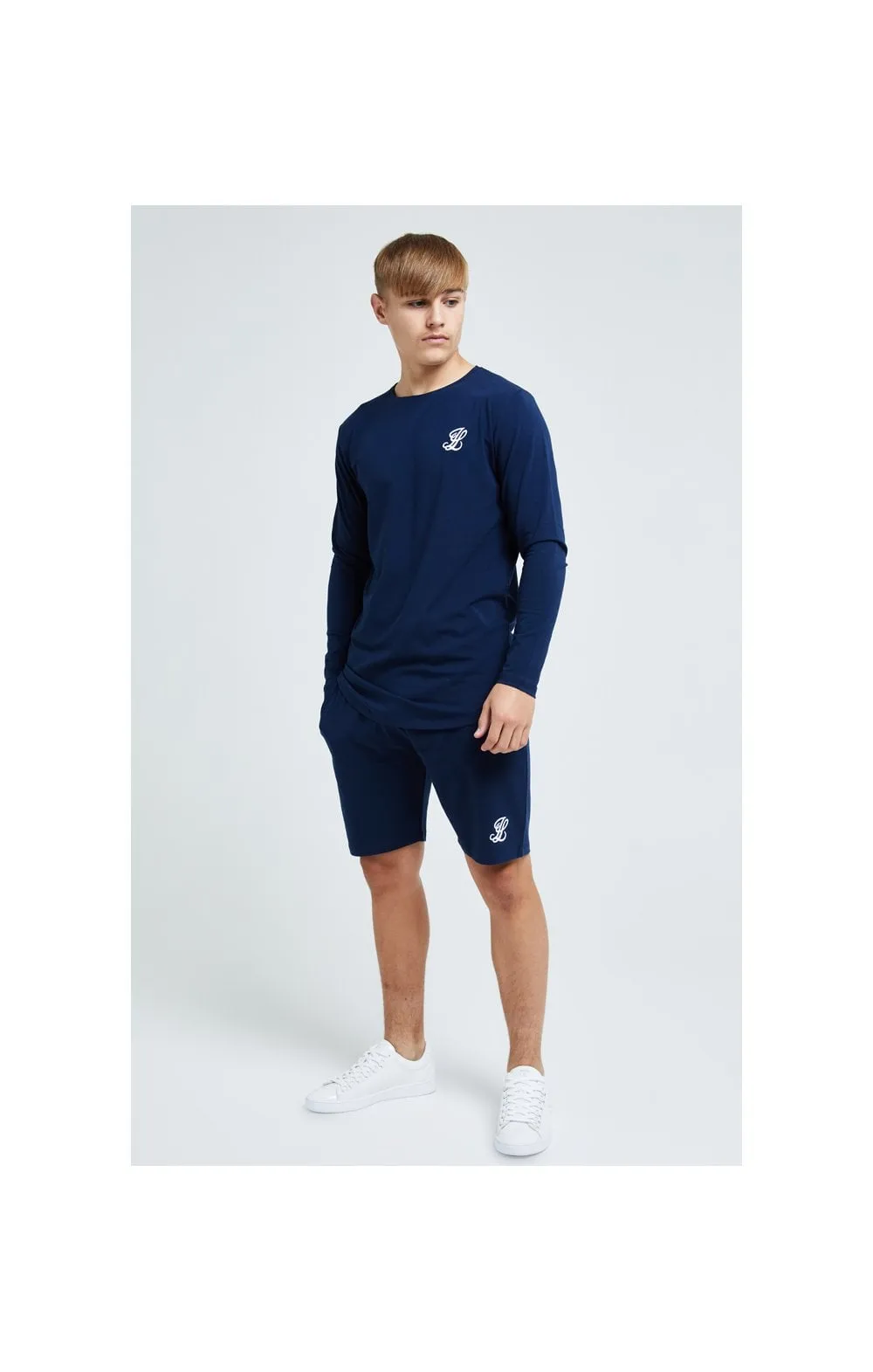 Boys Illusive Navy Essentials Long Sleeve T-Shirt sold by Siksilk product image thumbnail 3