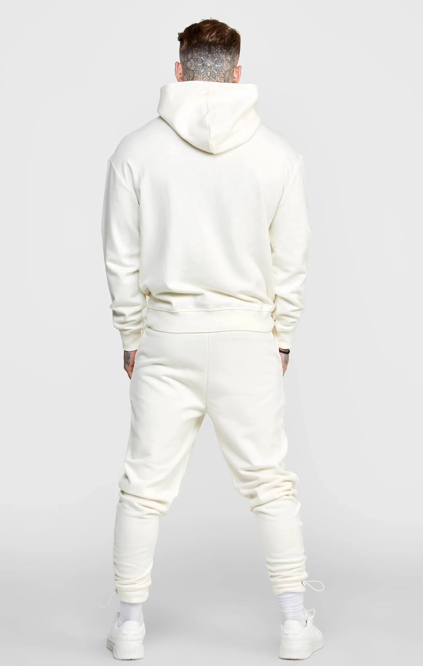 Ecru Coloured Logo Hoodie sold by Siksilk product image thumbnail 5