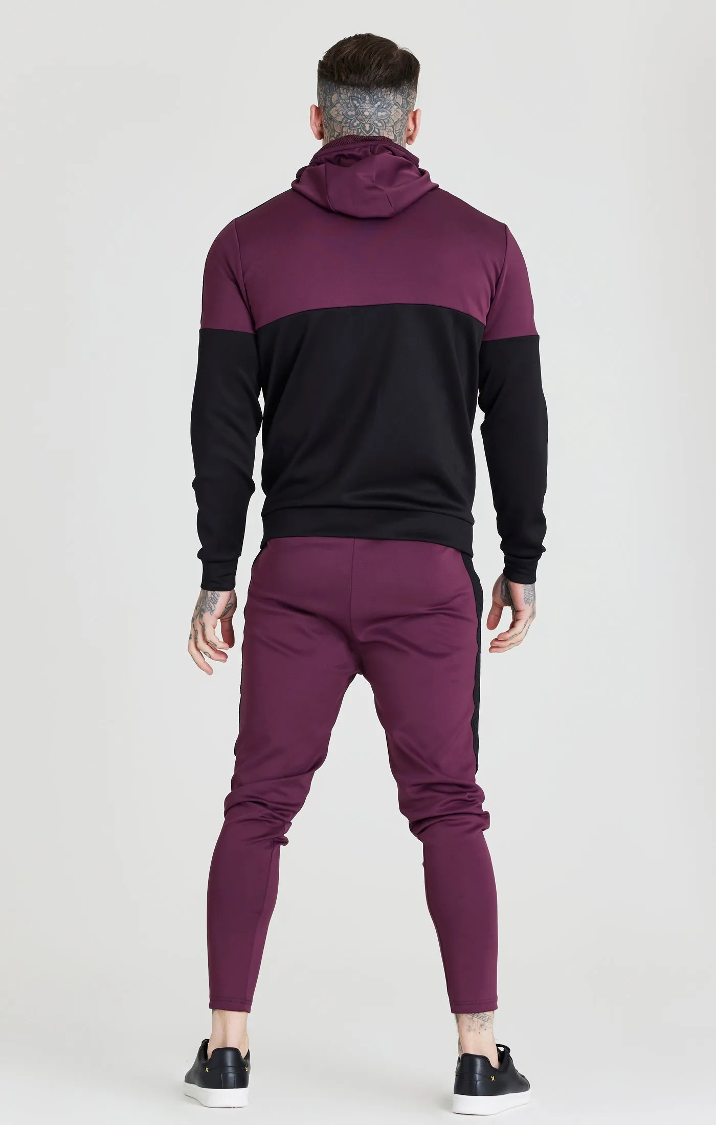 SikSilk Cut & Sew Zip Through Hood - Burgundy & Black sold by Siksilk product image thumbnail 4