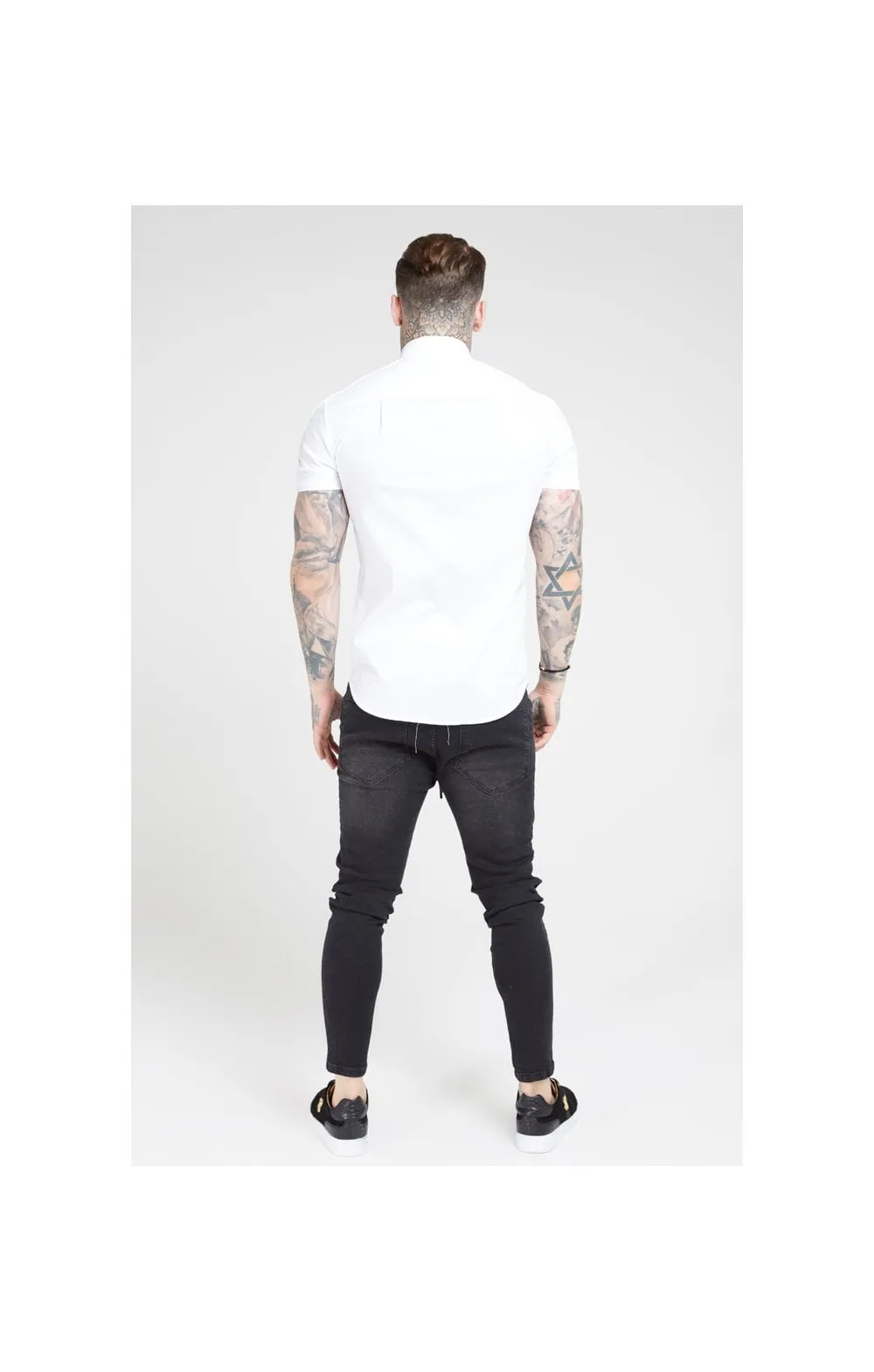 SikSilk S/S Piped Tape Shirt – White sold by Siksilk product image thumbnail 5