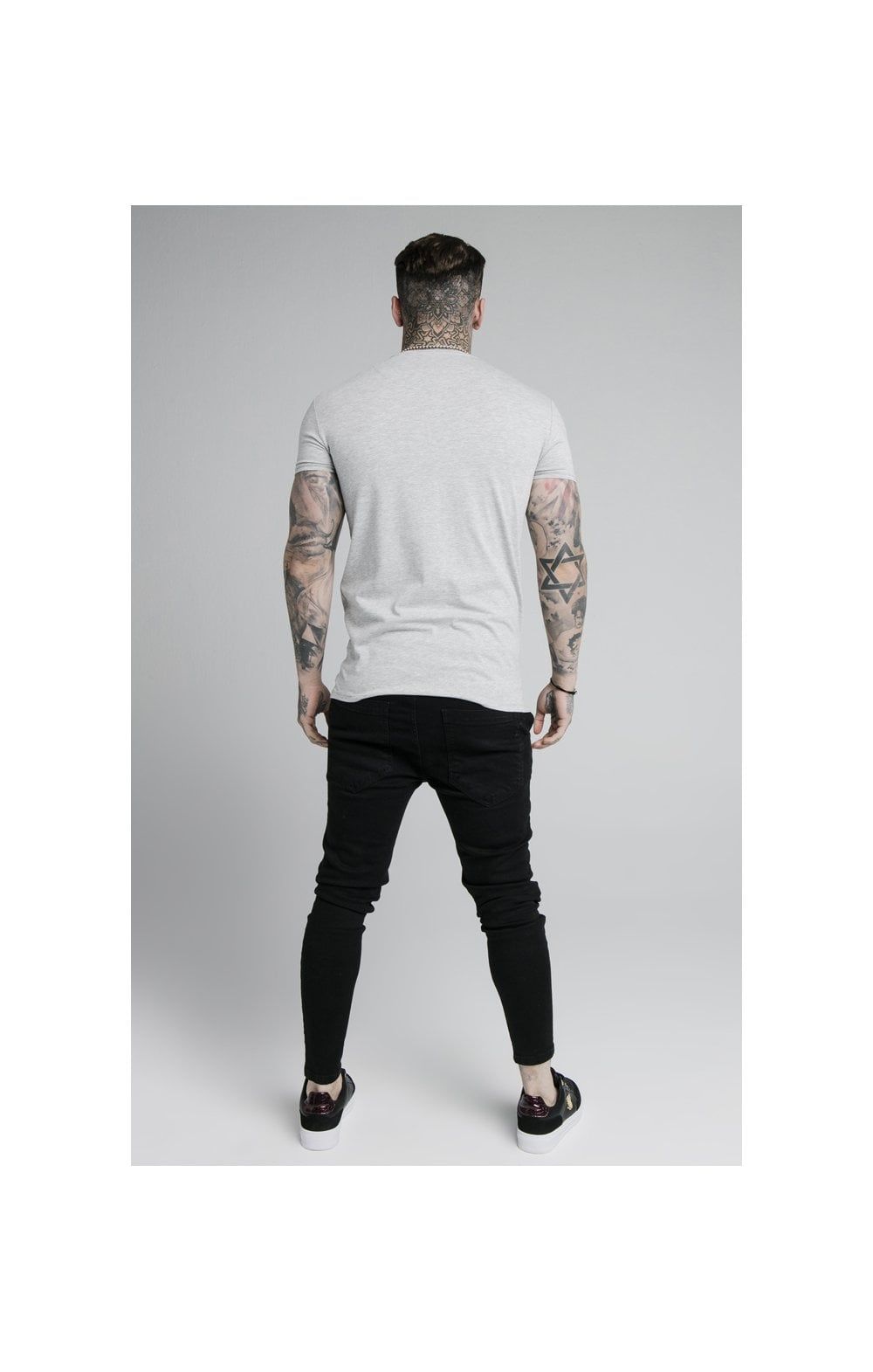 Grey Marl Essential Muscle Fit T-Shirt sold by Siksilk product image thumbnail 6