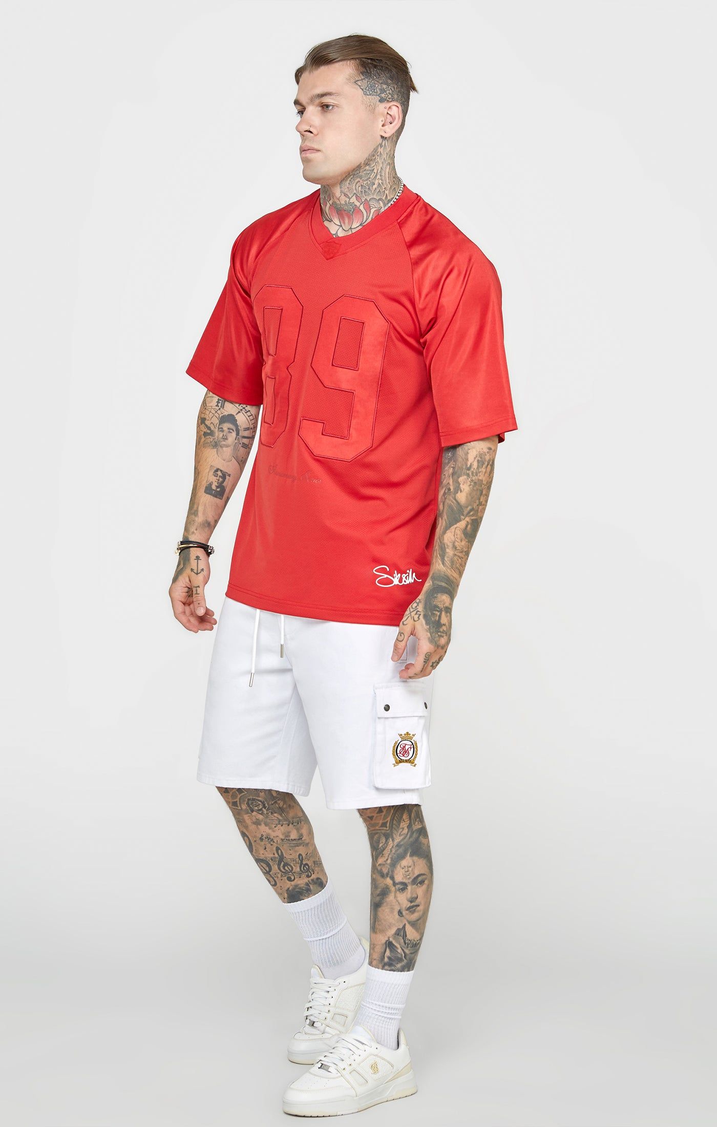 Red Oversized Short Sleeve T-Shirt sold by Siksilk product image thumbnail 3