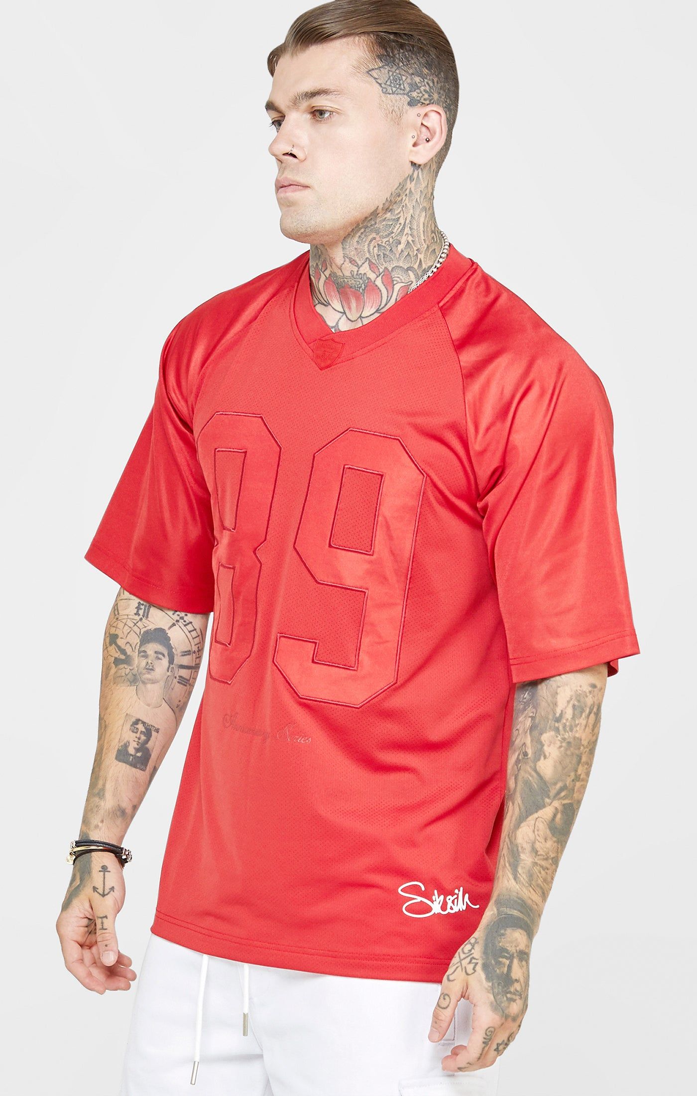 Red Oversized Short Sleeve T-Shirt sold by Siksilk