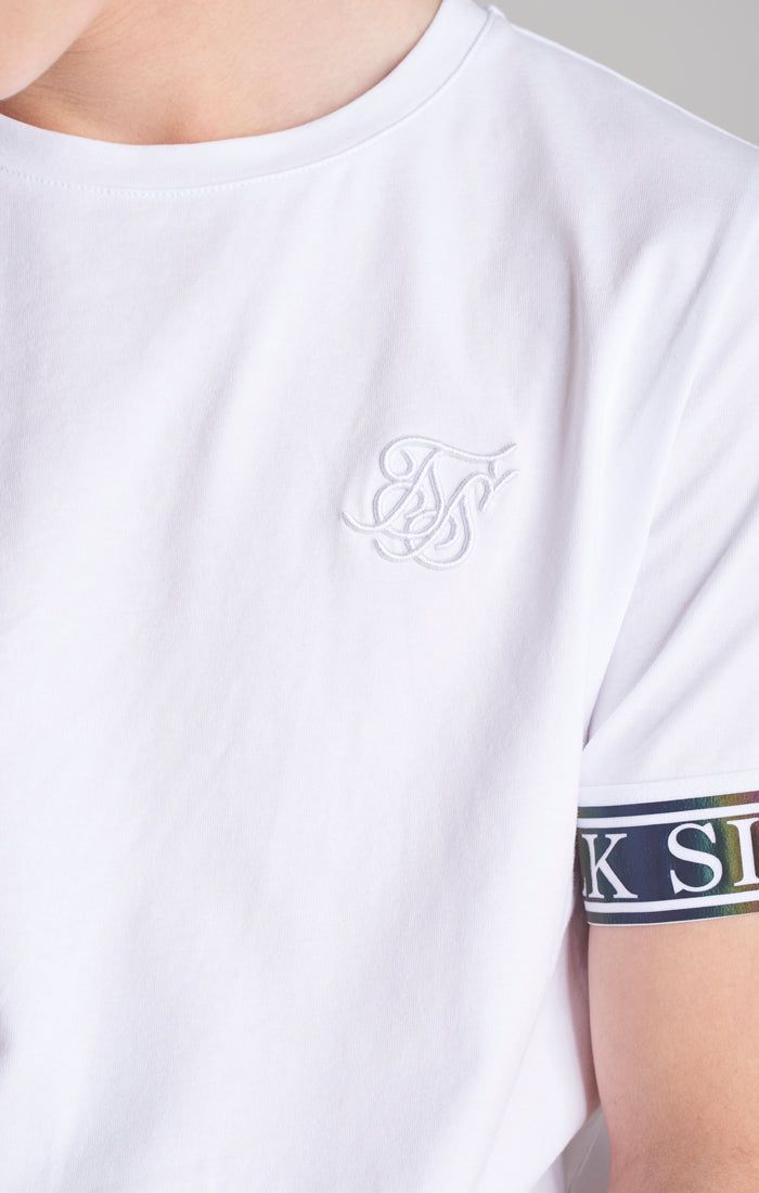Boys White Iridescent Taped T-Shirt sold by Siksilk product image thumbnail 2