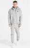 Grey Marl Essential Zip Through Funnel Neck Hoodie sold by Siksilk