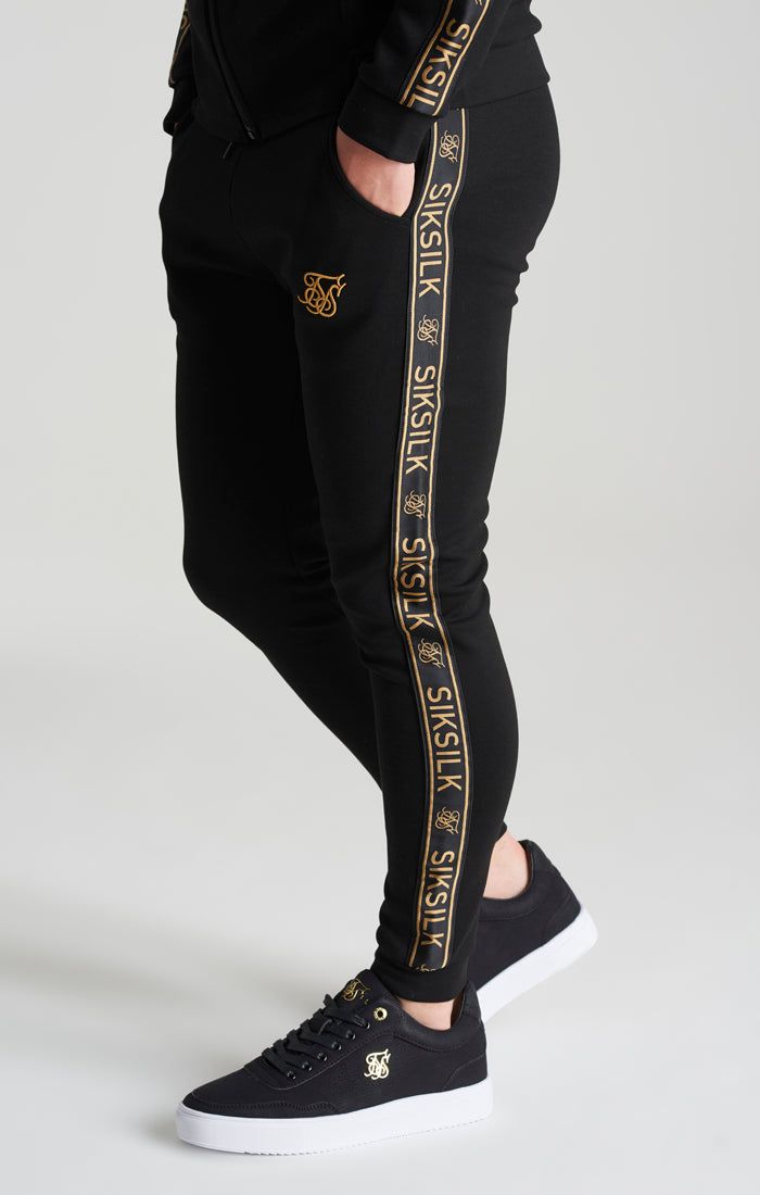 Boys Black Poly Taped Tracksuit sold by Siksilk product image thumbnail 8