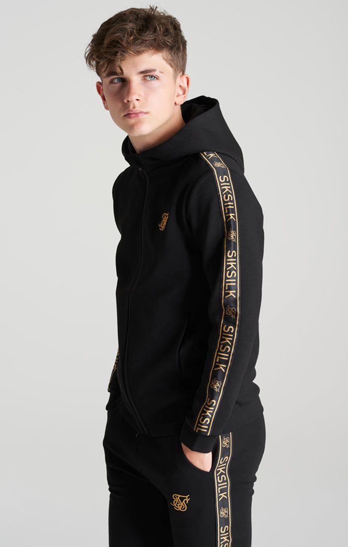 Boys Black Poly Taped Tracksuit sold by Siksilk product image thumbnail 5