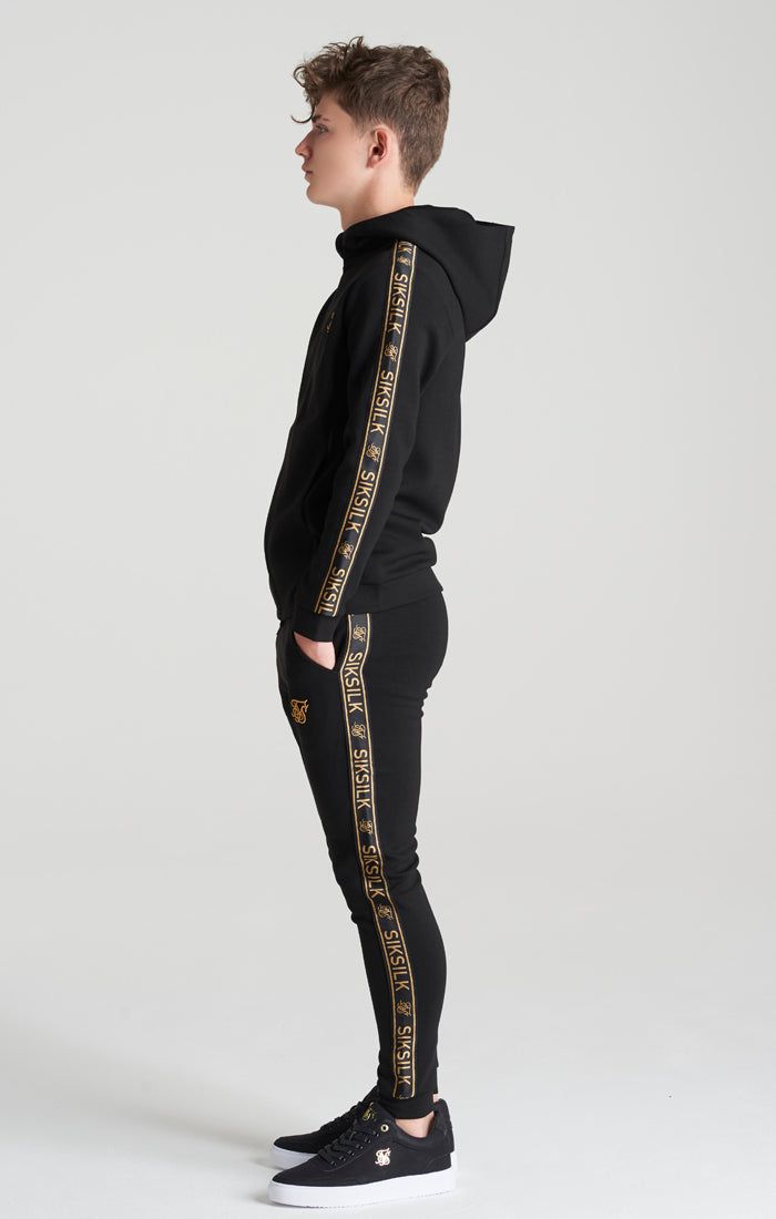 Boys Black Poly Taped Tracksuit sold by Siksilk product image thumbnail 3