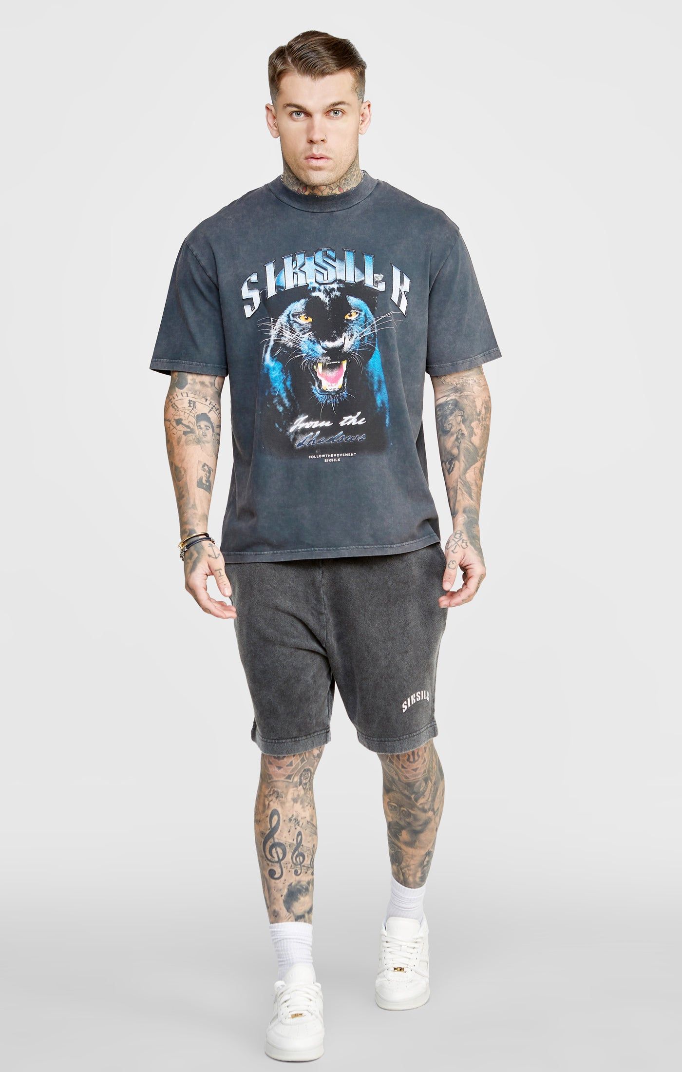 Black Graphic Relaxed Shorts sold by Siksilk product image thumbnail 3