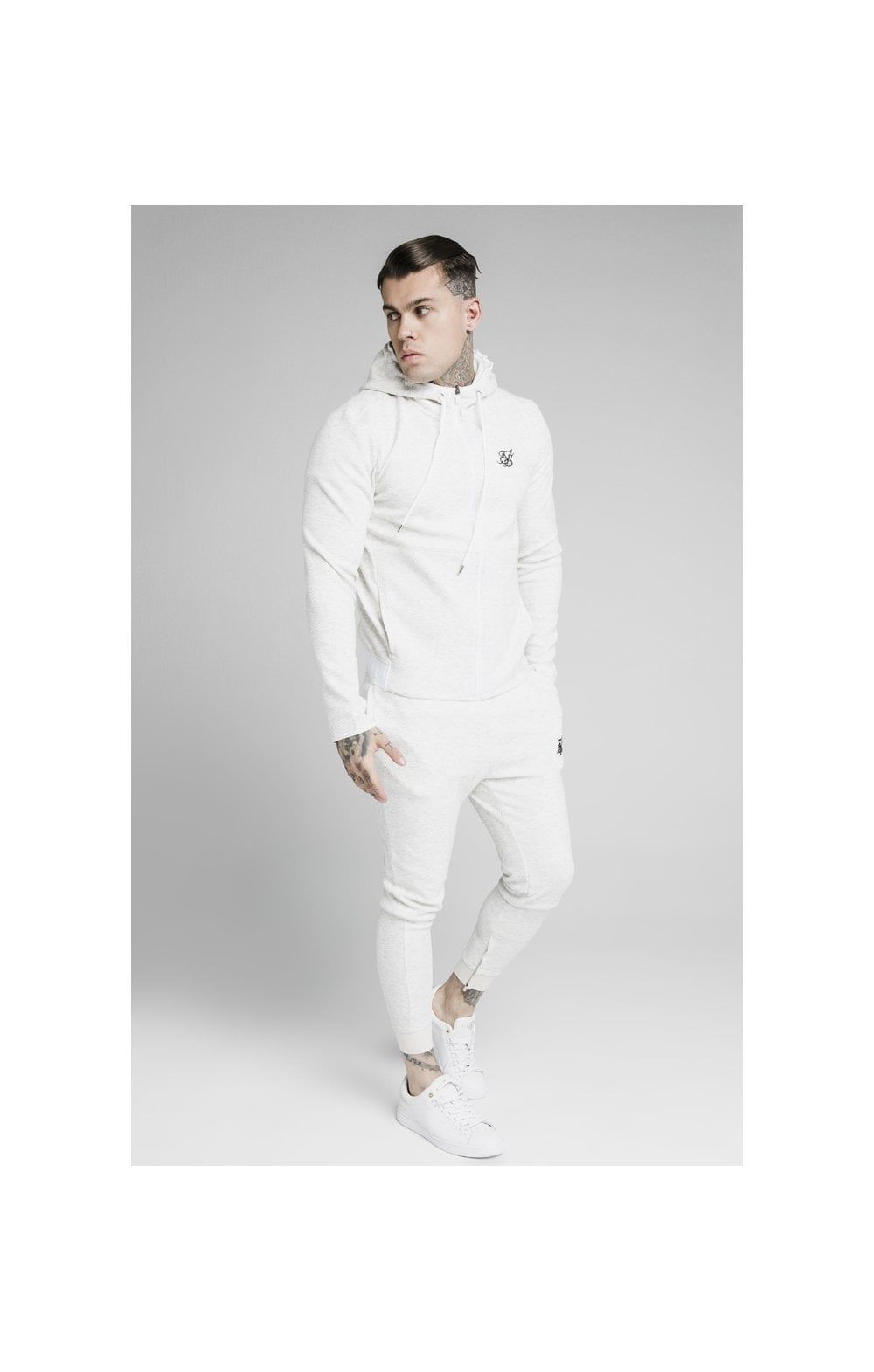 SikSilk Agility Textured Zip Through Hoodie - Snow Marl sold by Siksilk product image thumbnail 3