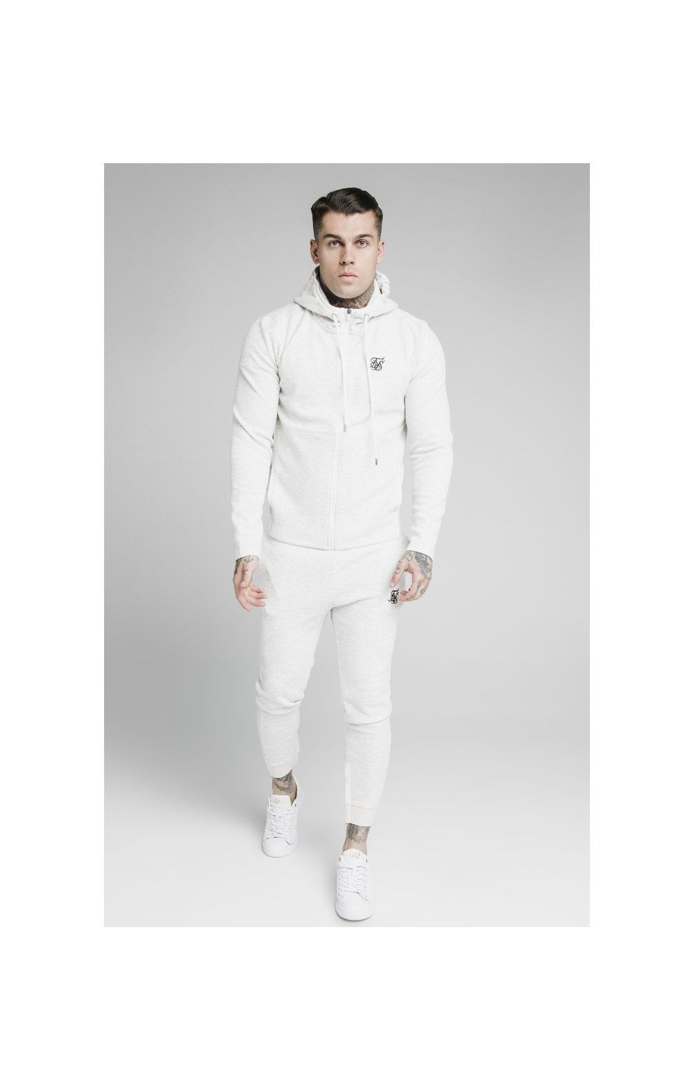 SikSilk Agility Textured Zip Through Hoodie - Snow Marl sold by Siksilk product image thumbnail 4
