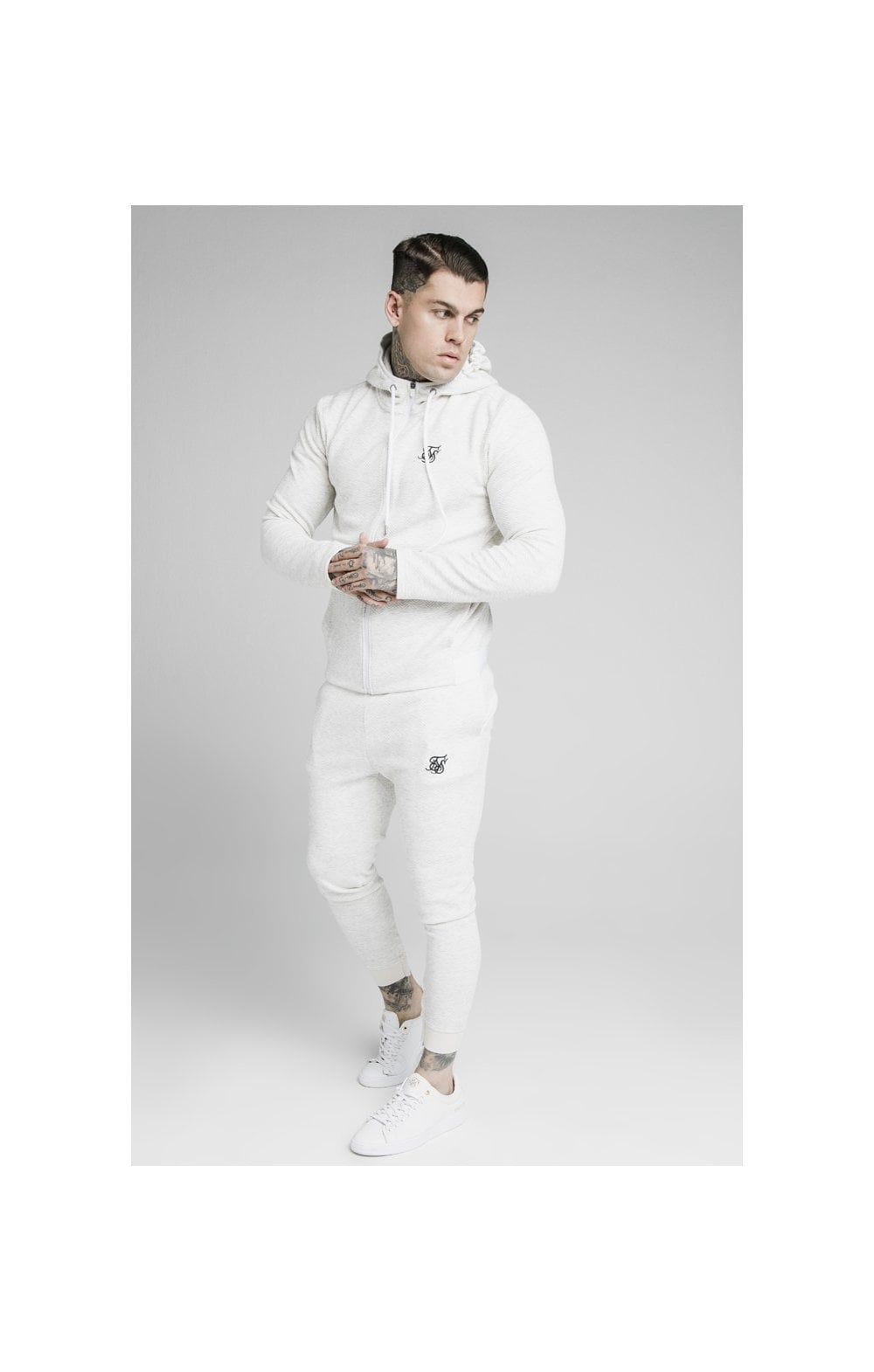 SikSilk Agility Textured Zip Through Hoodie - Snow Marl sold by Siksilk product image thumbnail 5