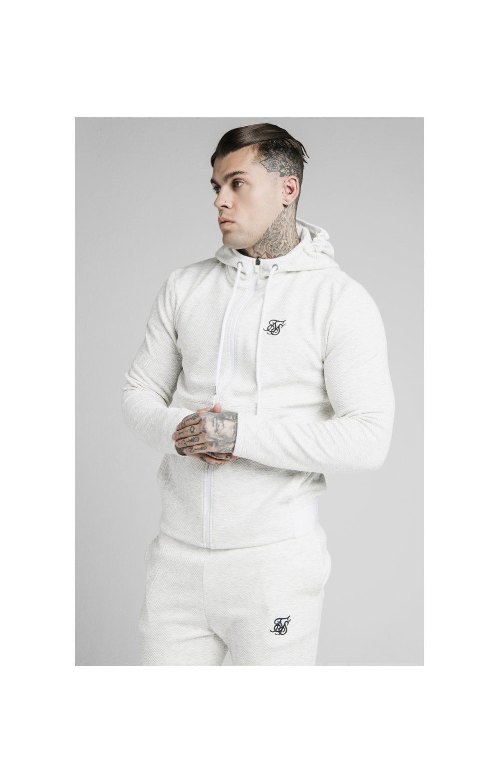 SikSilk Agility Textured Zip Through Hoodie - Snow Marl sold by Siksilk product image thumbnail 2