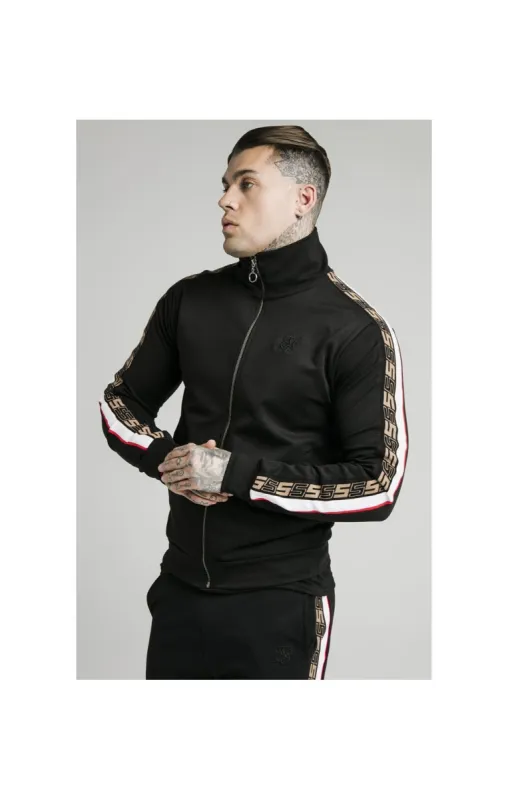 SikSilk Jacquard Retro Zip Through - Black sold by Siksilk