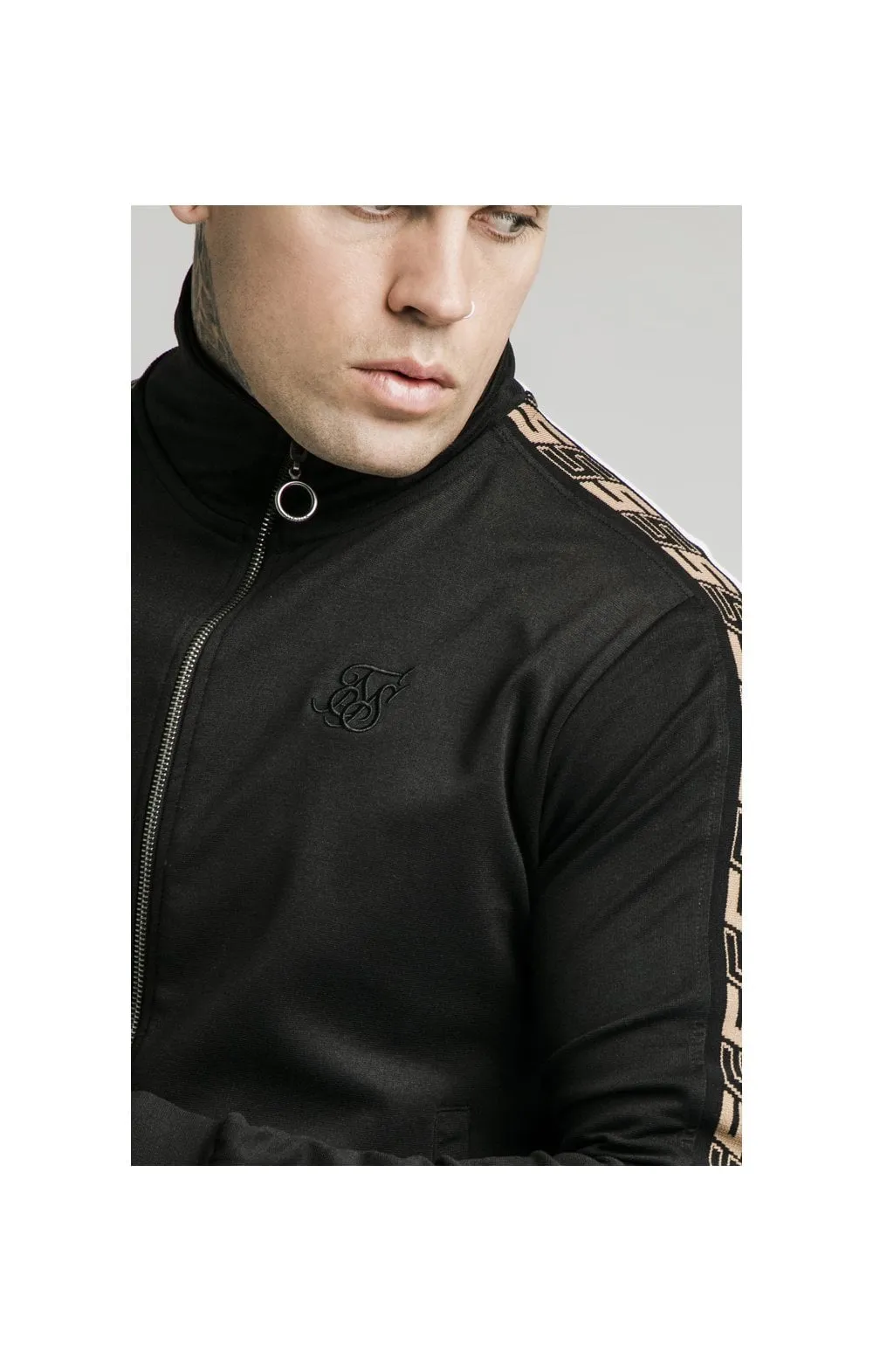 SikSilk Jacquard Retro Zip Through - Black sold by Siksilk product image thumbnail 2