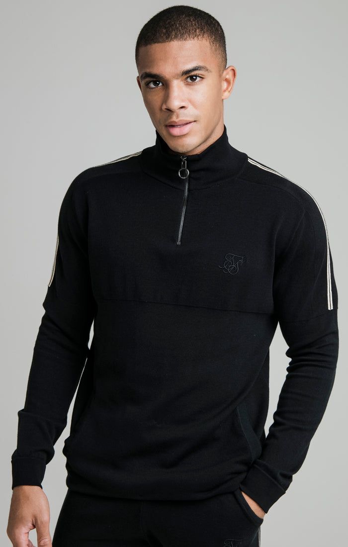 Black Infinity Quarter Zip sold by Siksilk