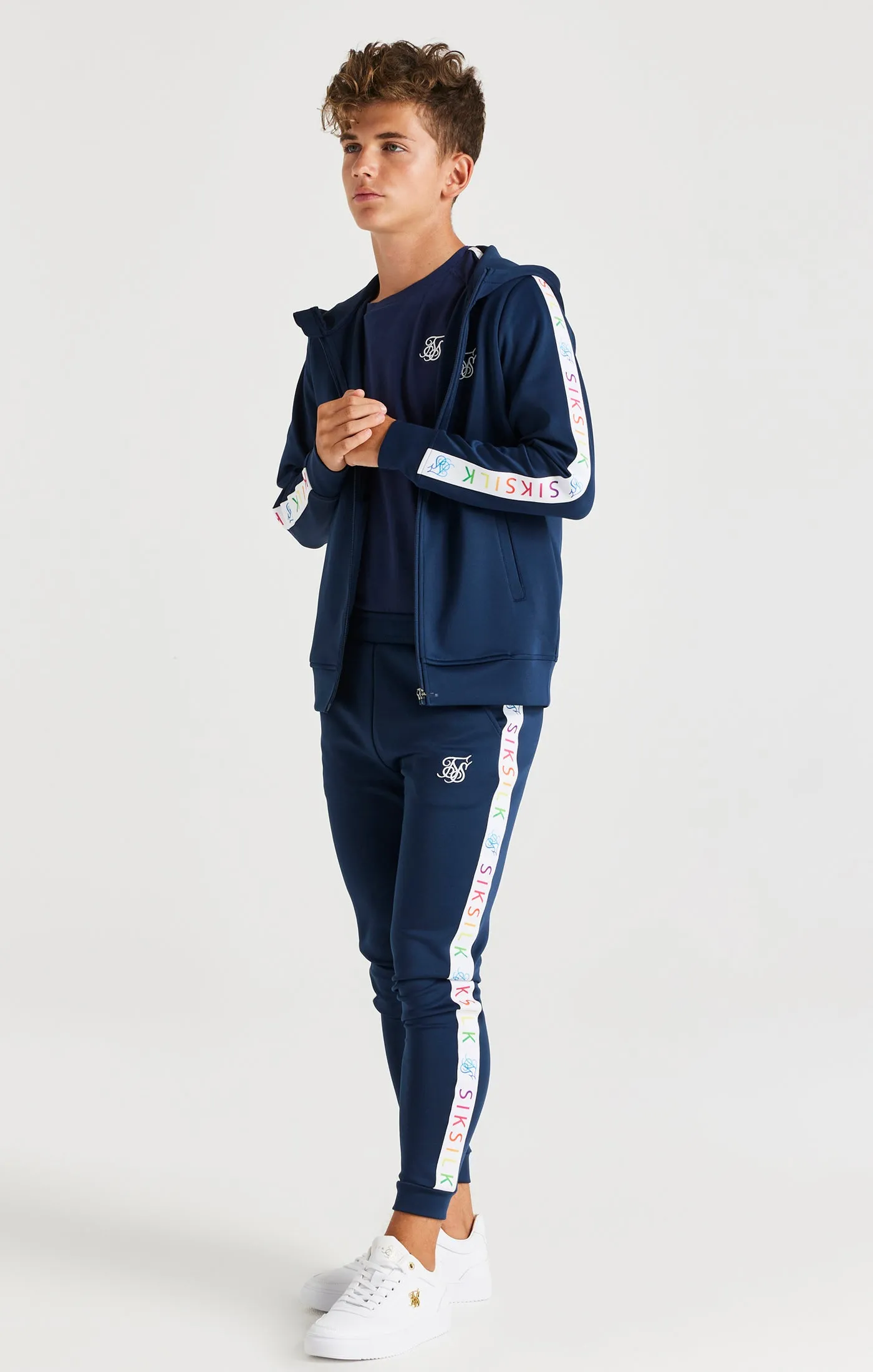 SikSilk Rainbow Zip Through Hoodie - Navy sold by Siksilk product image thumbnail 4