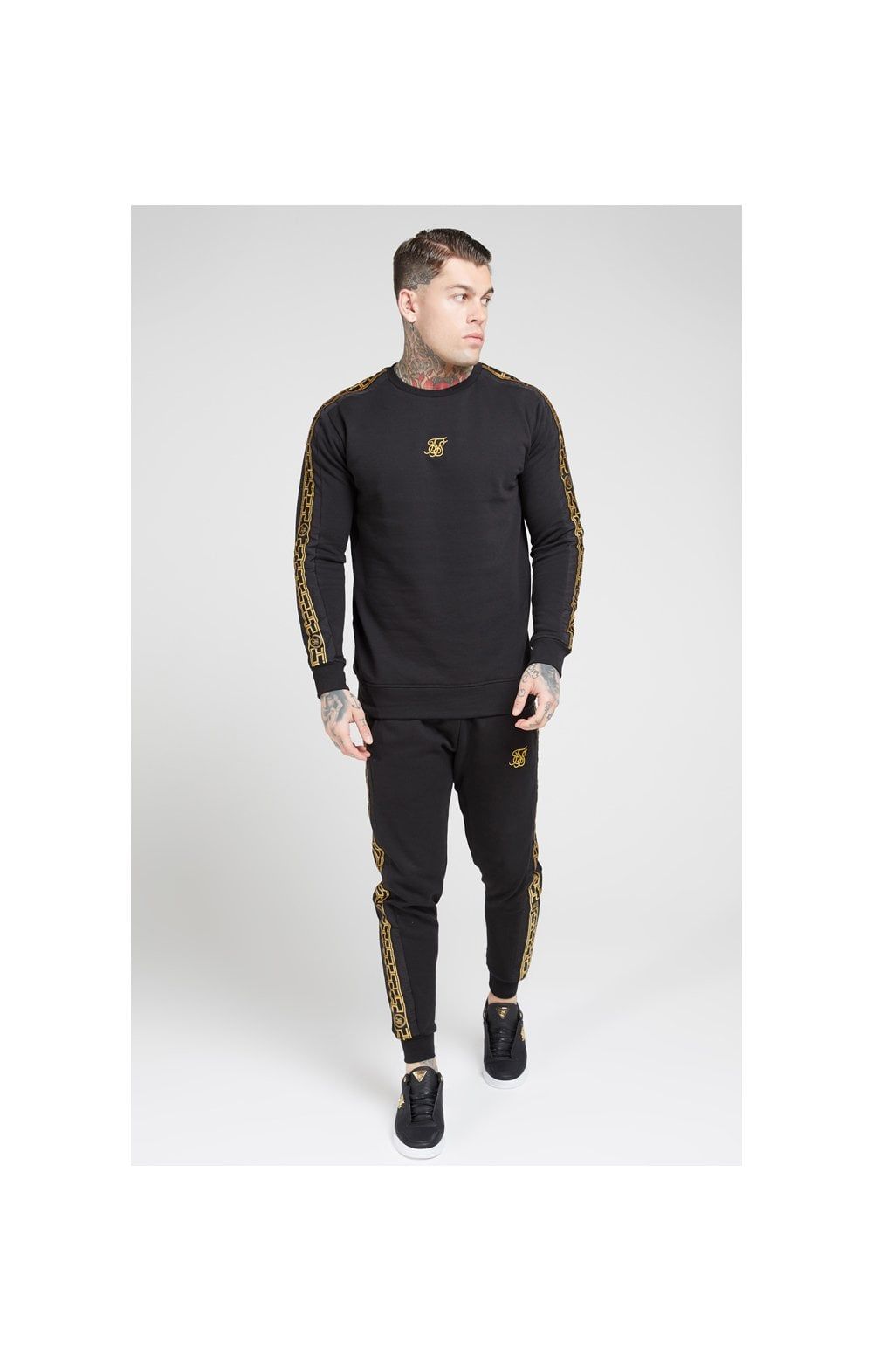 SikSilk Nylon Panel Crew Sweat – Black & Gold sold by Siksilk product image thumbnail 3