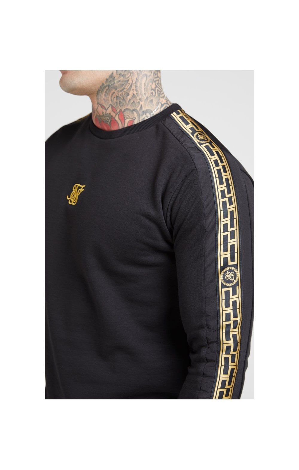 SikSilk Nylon Panel Crew Sweat – Black & Gold sold by Siksilk product image thumbnail 2