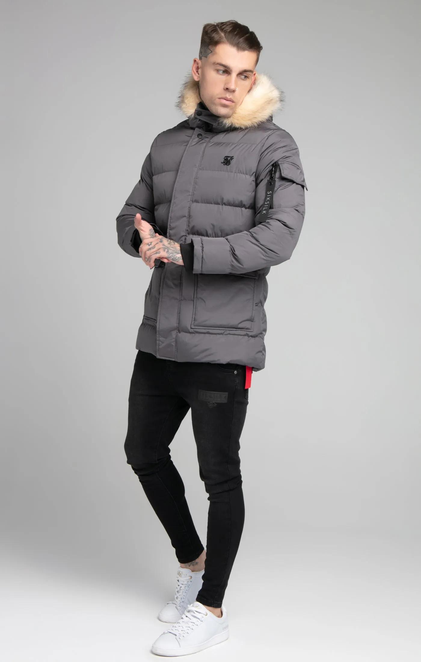 Grey Expedition Parka sold by Siksilk product image thumbnail 4
