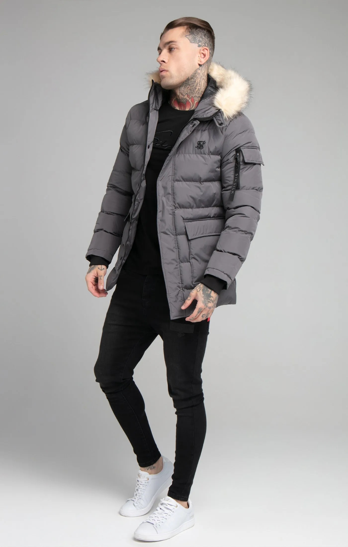 Grey Expedition Parka sold by Siksilk product image thumbnail 3